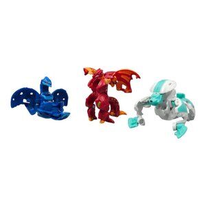 Bakugan Dragonoid Pyrus Red B500 Serpenteze Blue Aquos B300 Hydorous Haos B200